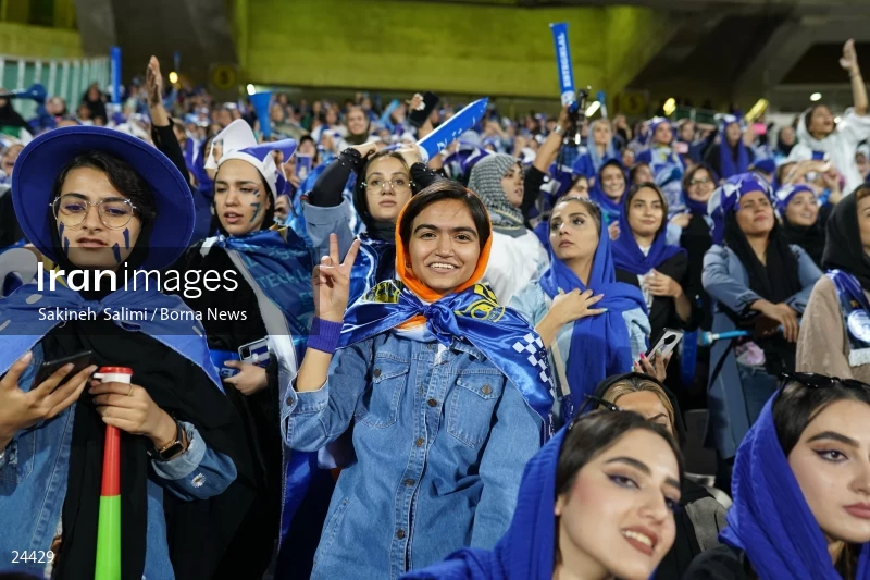The first attendance of women in the stadium in a match of the Premier Football League of Iran