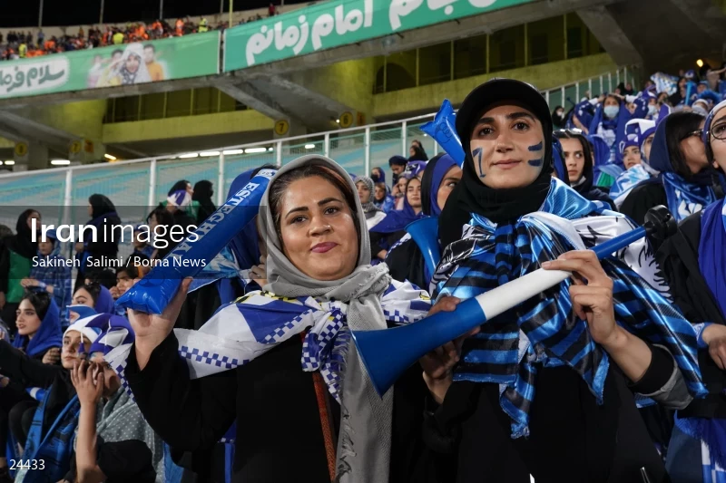 The first attendance of women in the stadium in a match of the Premier Football League of Iran