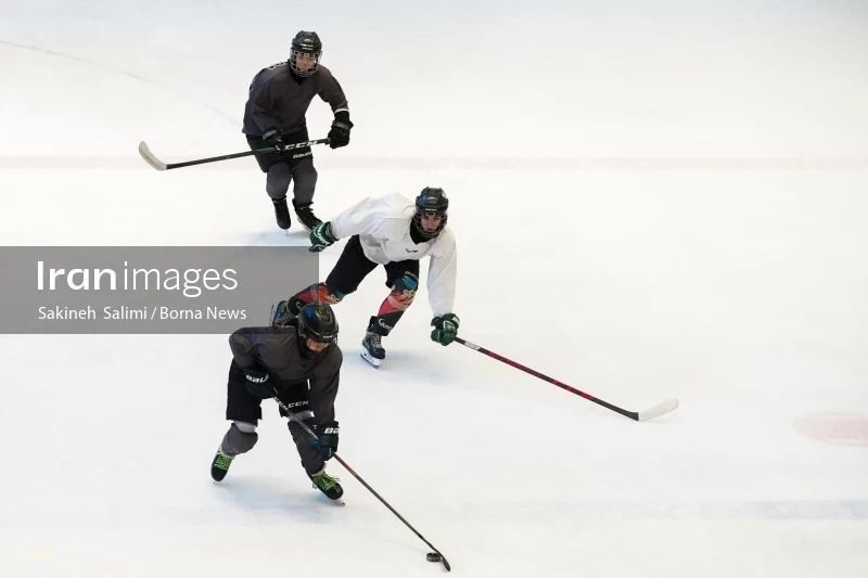 The training session of the Iranian women's national ice hockey team
