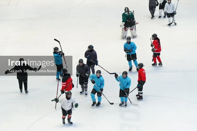 The training session of the Iranian women's national ice hockey team