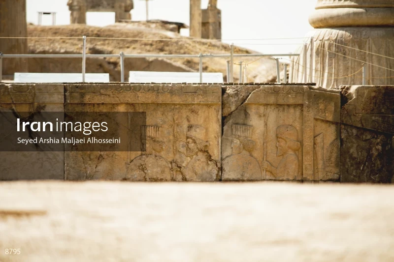 Persian and Median soldiers bas-relief in persepolis