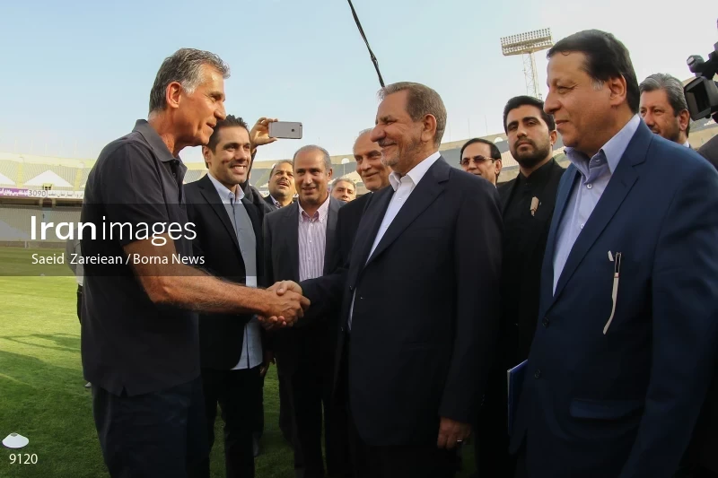 Iran's First VP Attends National Football Team’s Training Session