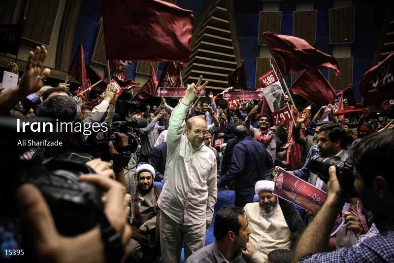 campaign rally in support of Mohammad Bagher Ghalibaf