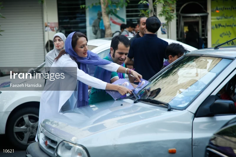 Supporters of Presidential candidates in Tehran