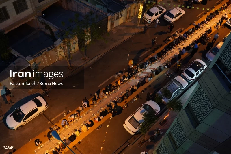 Iftar banquet ceremony in Tehran streets