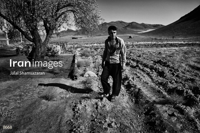 A resident of Ghobadlou village near Urmia Lake