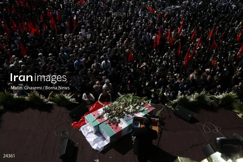 The funeral ceremony of Milad Heidari and Meghdad Mahghani Jafarabadi