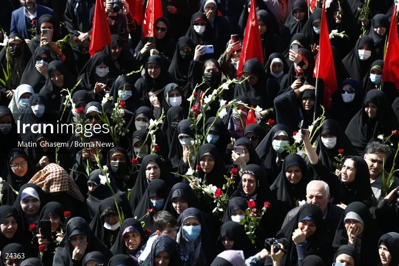 The funeral ceremony of Milad Heidari and Meghdad Mahghani Jafarabadi