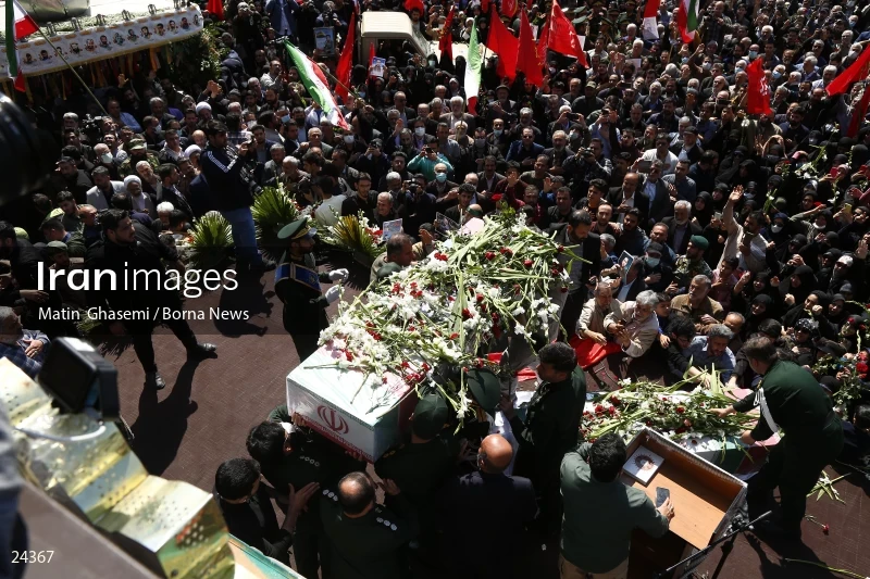 The funeral ceremony of Milad Heidari and Meghdad Mahghani Jafarabadi
