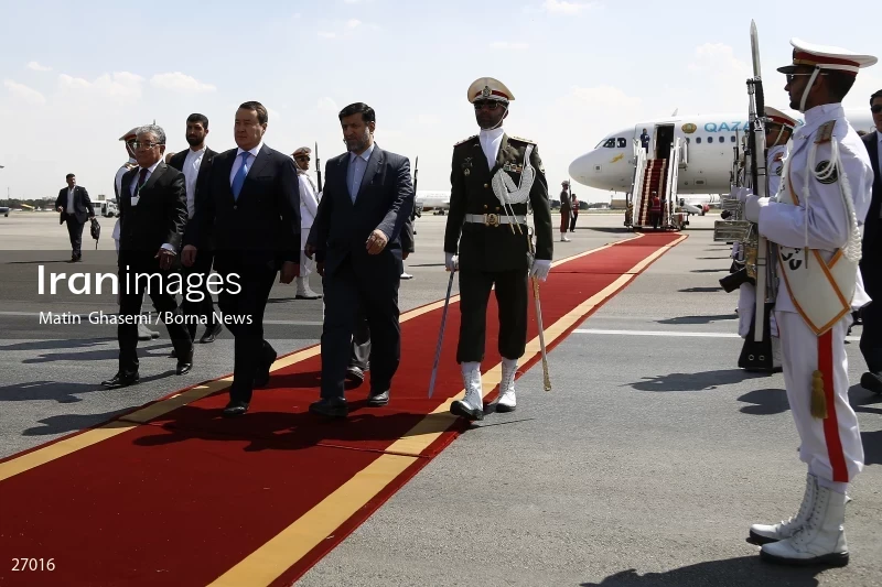 The arrival of the prime minister of Kazakhstan to Iran