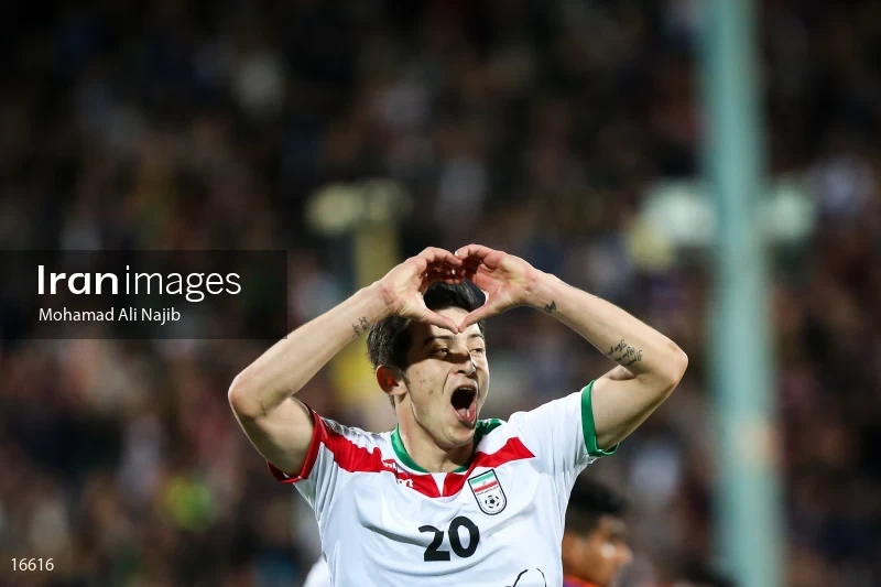 Sardar Azmoun celebrates after scoring goal
