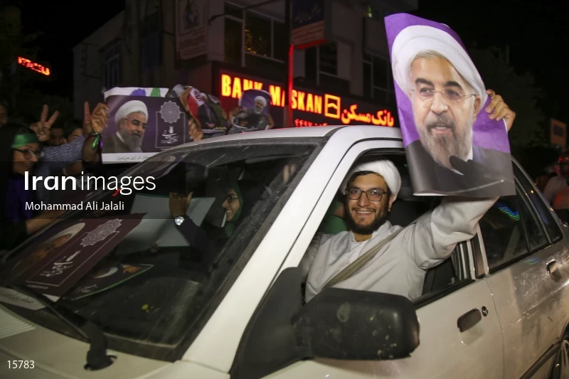 Supporters of Hassan Rouhani in Qom