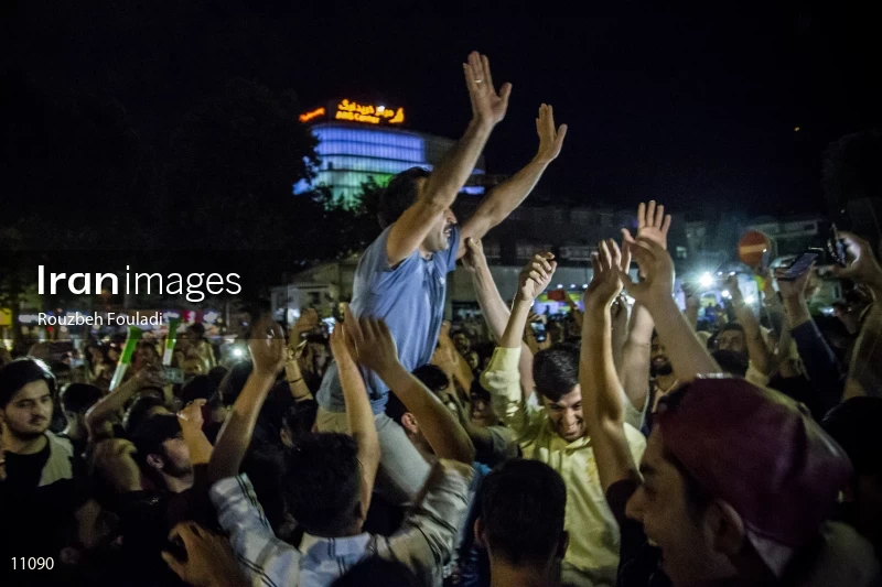 Victory Celebration of Iran National Football Team Over Morocco
