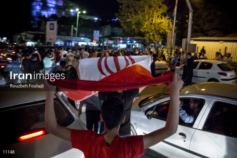 Victory Celebration of Iran National Football Team Over Morocco