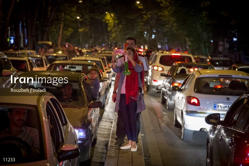 Victory Celebration of Iran National Football Team Over Morocco