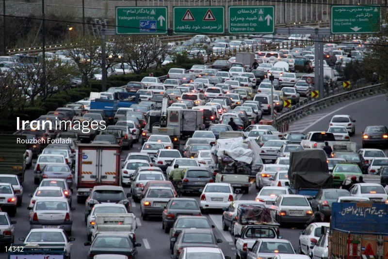 Heavy traffic jams in Tehran