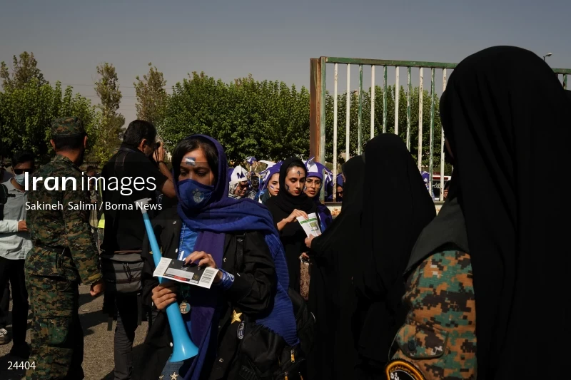 The first attendance of women in the stadium in a match of the Premier Football League of Iran
