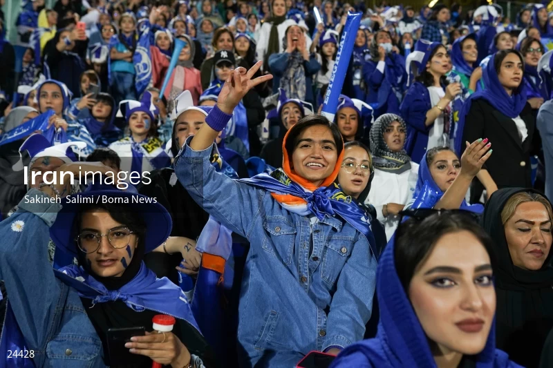 The first attendance of women in the stadium in a match of the Premier Football League of Iran