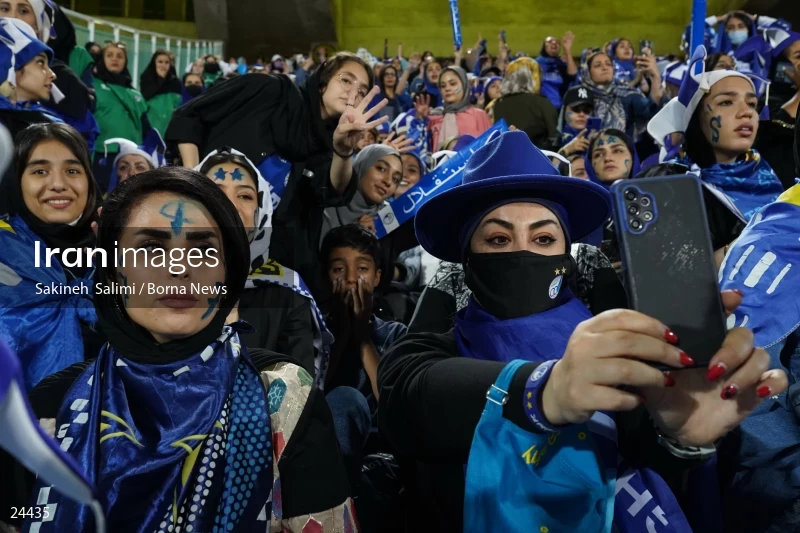 The first attendance of women in the stadium in a match of the Premier Football League of Iran