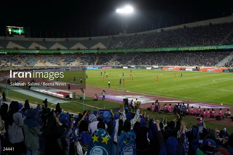 The first attendance of women in the stadium in a match of the Premier Football League of Iran