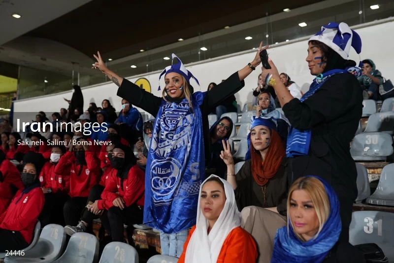 The first attendance of women in the stadium in a match of the Premier Football League of Iran