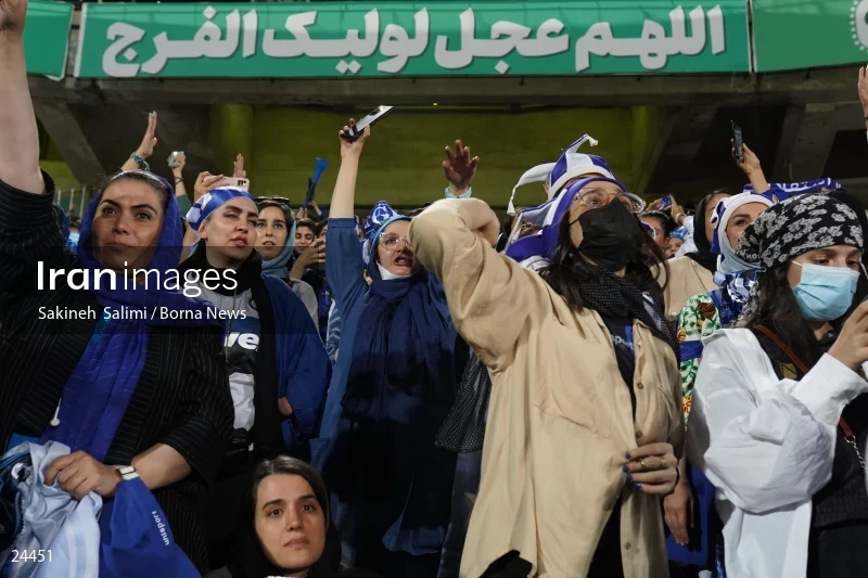 The first attendance of women in the stadium in a match of the Premier Football League of Iran