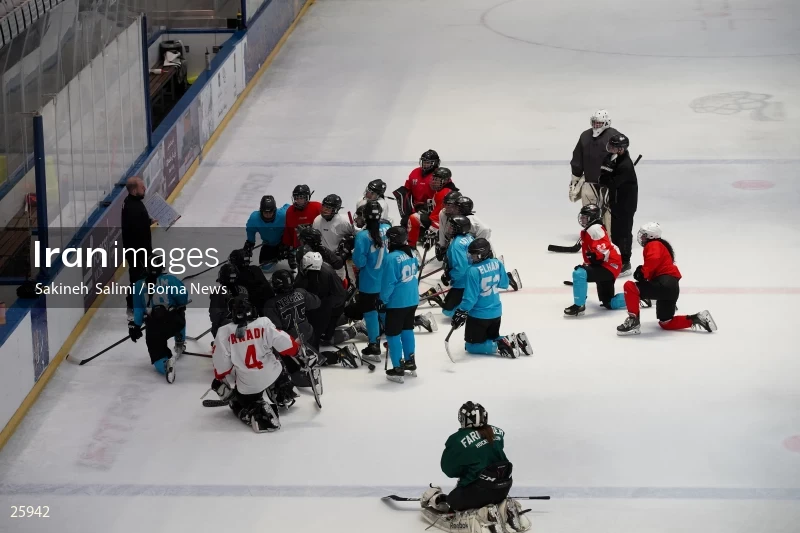 The training session of the Iranian women's national ice hockey team