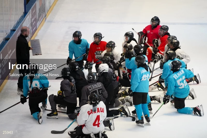 The training session of the Iranian women's national ice hockey team