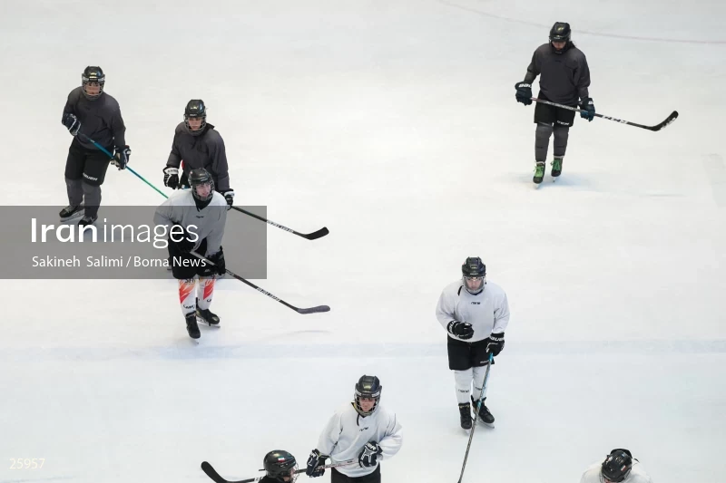 The training session of the Iranian women's national ice hockey team