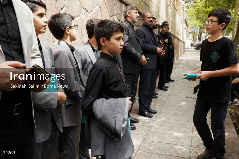 Students gathering in front of the Swedish embassy in Tehran