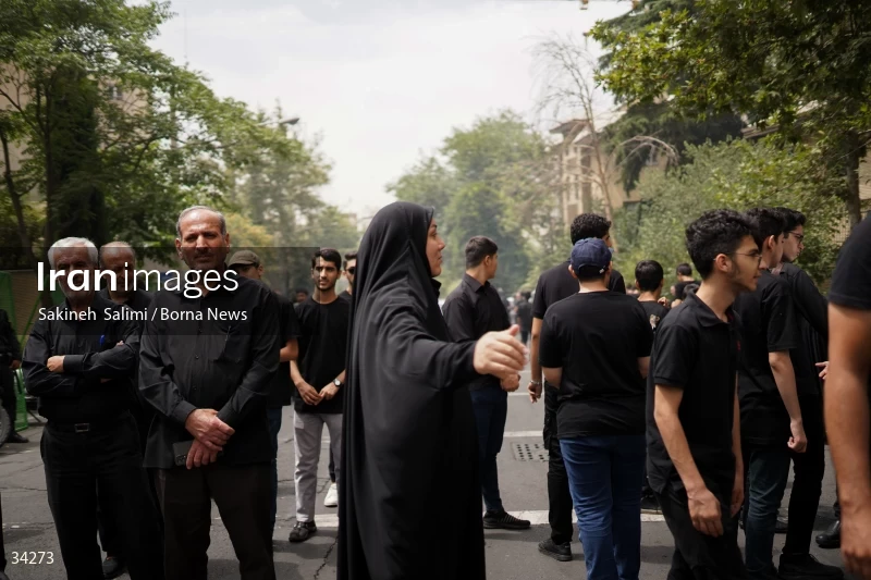 Students gathering in front of the Swedish embassy in Tehran