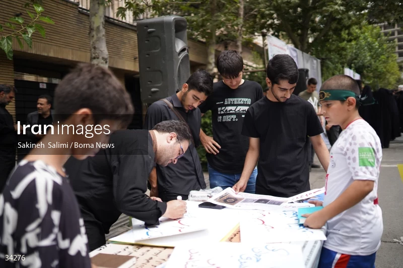 Students gathering in front of the Swedish embassy in Tehran
