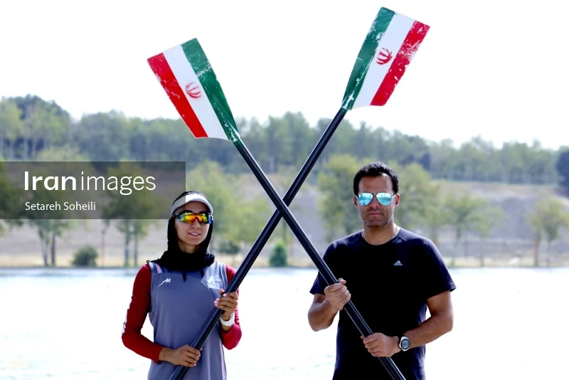 Nazanin Malai and her coach Afshin Farzam