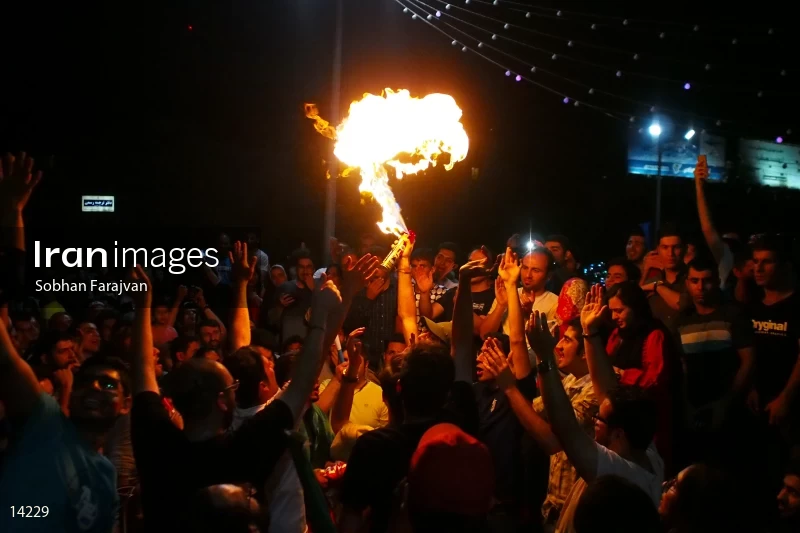 Iranian fans celebrate victory against Morocco