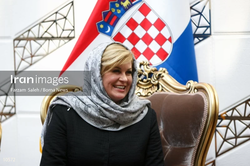 President Kolinda Grabar-Kitarović arrives in Tehran