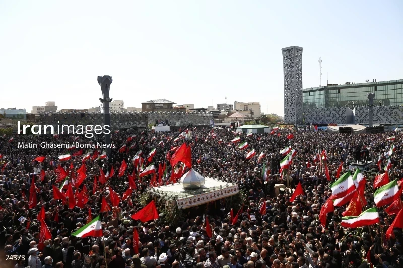 The funeral ceremony of Milad Heidari and Meghdad Mahghani Jafarabadi
