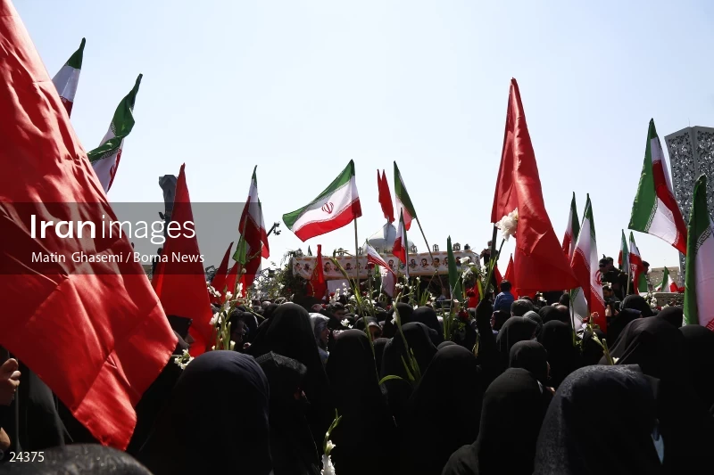 The funeral ceremony of Milad Heidari and Meghdad Mahghani Jafarabadi
