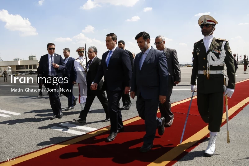 The arrival of the prime minister of Kazakhstan to Iran