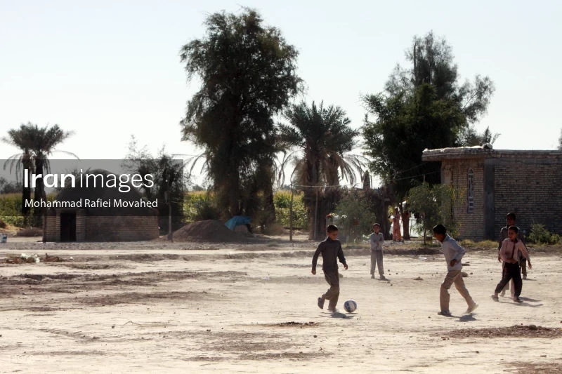 Children Play Football in Deprived Areas of Southern Kerman