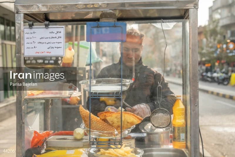 Mobile Falafel Vendor in Tehran