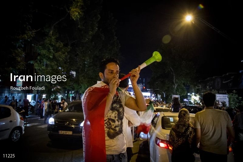 Victory Celebration of Iran National Football Team Over Morocco