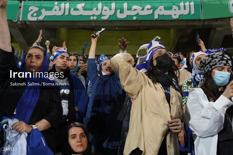 The first attendance of women in the stadium in a match of the Premier Football League of Iran