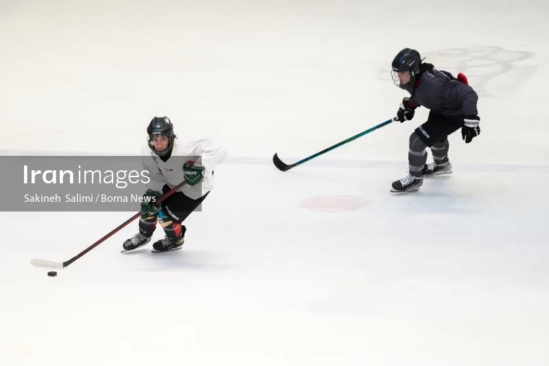 The training session of the Iranian women's national ice hockey team