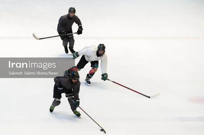 The training session of the Iranian women's national ice hockey team