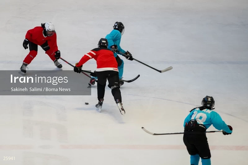 The training session of the Iranian women's national ice hockey team