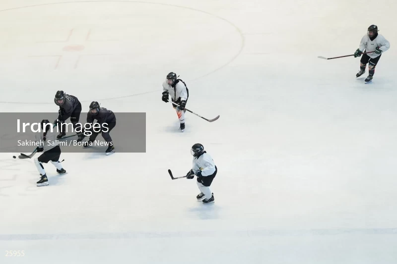 The training session of the Iranian women's national ice hockey team