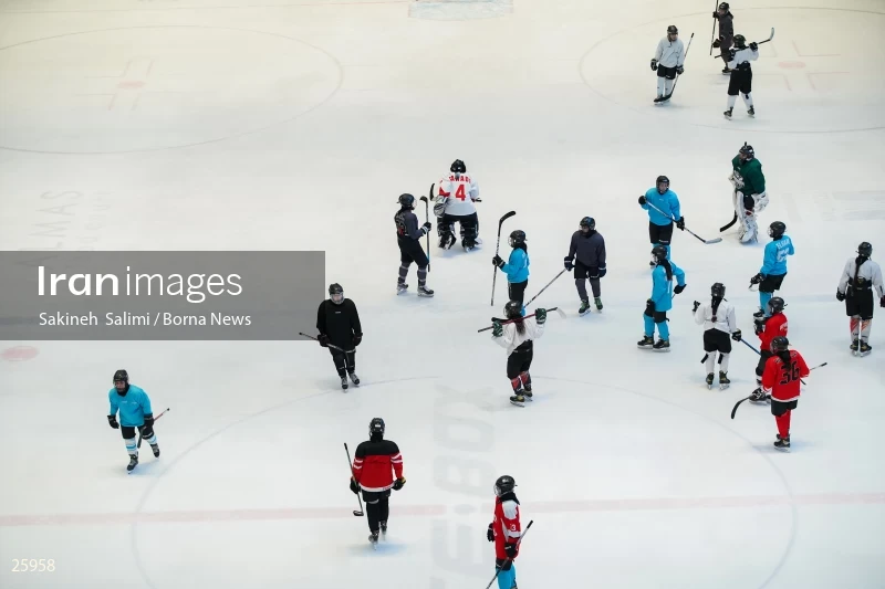 The training session of the Iranian women's national ice hockey team