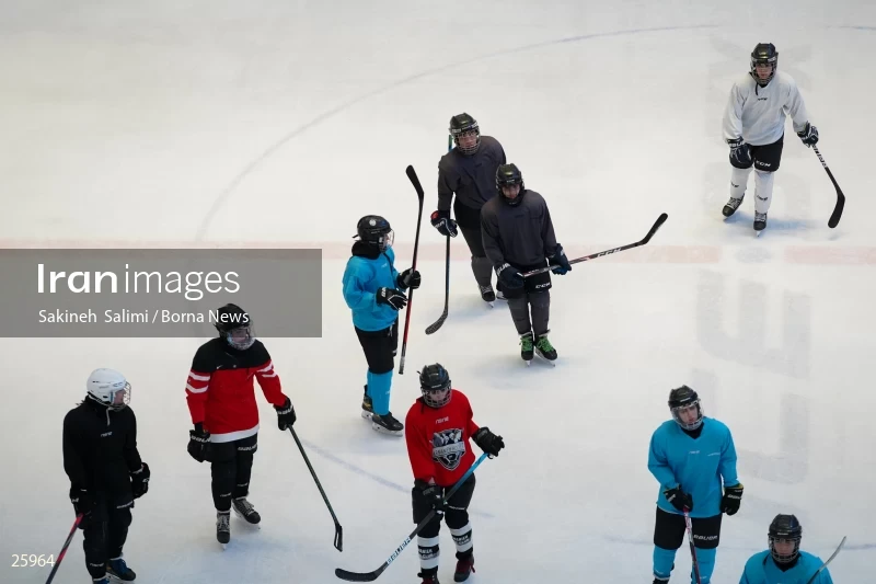 The training session of the Iranian women's national ice hockey team